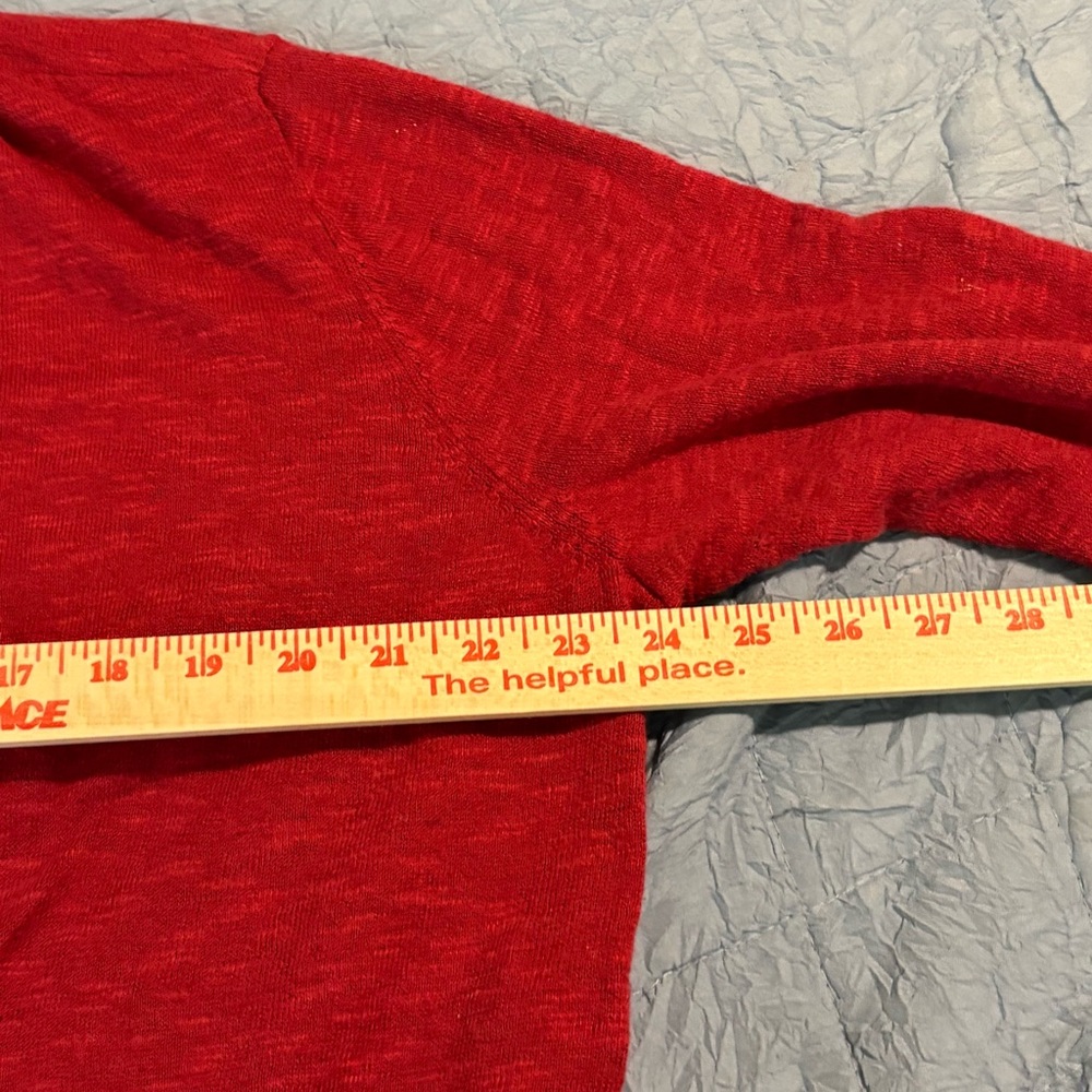 Eileen Fisher Linen Cotton Red Open Cardigan - Size XL Organic Cranberry Red - Picture 5 of 9